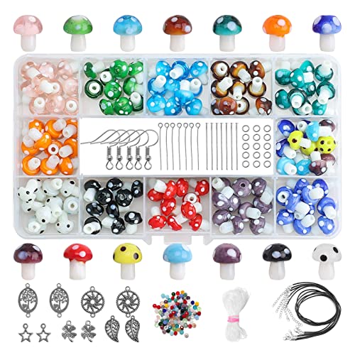 Handgefertigte Lampwork-Perlen, Pilz-Glasperlen, Pilzform, Abstandshalter, lose Perlen von JSZDFSV