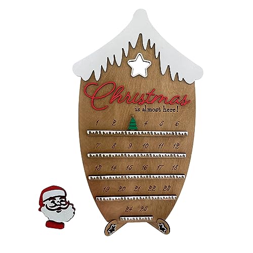 Holz-Schreibtisch-Ornamente, Countdown bis Weihnachten, Feiertagsdekoration, Partyzubehör von JSZDFSV