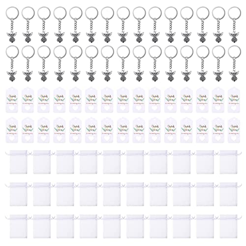 JSZDFSV 30 Stück Gastgeschenk Schlüsselanhänger Plus Organzabeutel Dankeschön Gastgeschenk Brautparty von JSZDFSV