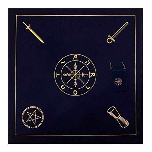 JSZDFSV Tarot Tischdecke Kordelzug Set Tarot Karten Tischdecke Astrologie Wahrsagerei Matte Tischdecke von JSZDFSV