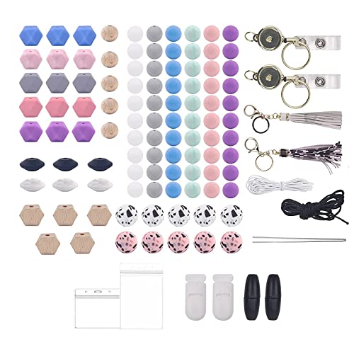 Silikonperlen mit Schnur und Silikon-Abstandshalter für Halsketten, Armbänder, Schmuck, Schlüsselanhänger von JSZDFSV