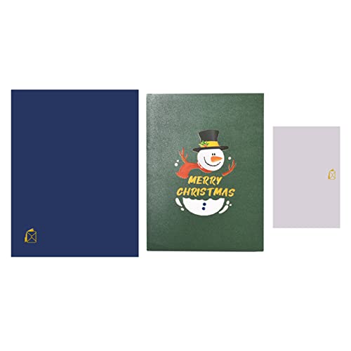 Weihnachts-Schneemann für Karte mit Umschlag, 3D-Urlaubsgruß, blanko, Schreiben, Notizen, Strumpf, Geschenk für Freunde und Familie von JSZDFSV