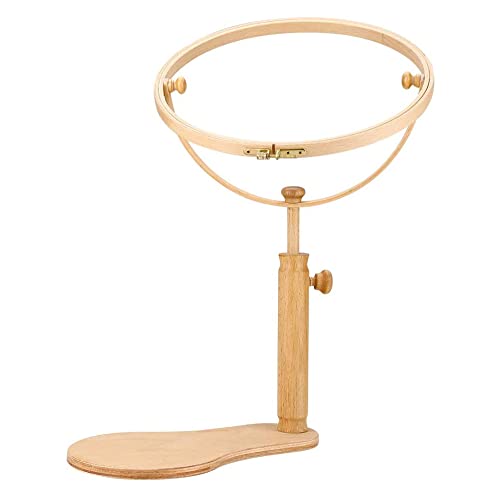 Beige,JTBDWOSK Einstellbare Stickerei Stand Hoop Holz Stickerei & Kreuzstich Hoop Ring Rahmen DIY Kunst Handliche Nähen Werkzeuge Stand Boden Durable Clean (28Mm) von JTBDWOSK