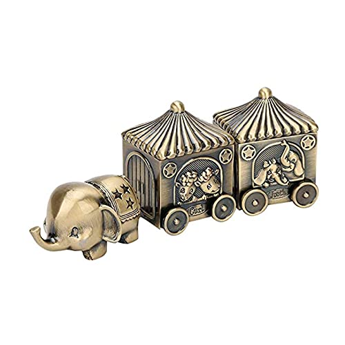 JTBDWOSK Vintage Elefant Schmuckschatulle Exquisite Mini-Metall Aufbewahrungskoffer Handwerk Geschenk Ornament,Metallisch von JTBDWOSK