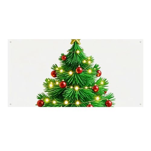 119,9 x 60,9 cm großer getopfter Weihnachtsbaum, bedruckt, Festival-Aktivitätsbanner Hofbanner Weihnachtsdekoration, Partyzubehör, Urlaubshintergrund für drinnen und draußen von JTKLQBN