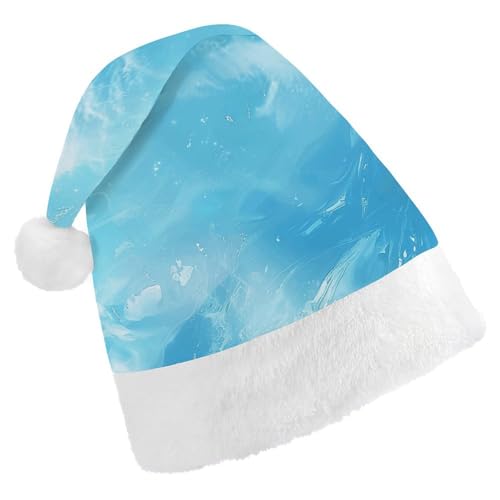 JTKLQBN Weihnachtsmütze für Erwachsene, niedliches hellblaues Bild, bedruckte Weihnachtsmannmütze für Erwachsene, Weihnachtsmützen für Damen und Herren, Unisex, Neujahrsgeschenke von JTKLQBN