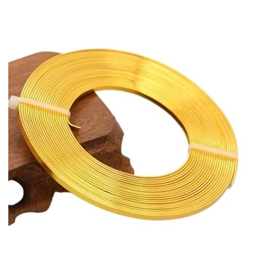 JTKSSCS Aludraht 5meter/stück 3mmX1mm (3mm breite 1mm Dicke) flach Aluminium draht Aluminium Handwerk for DIY Halskette Armbänder Schmuck Machen(Golden Yellow) von JTKSSCS