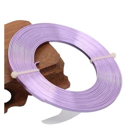 JTKSSCS Aludraht 5meter/stück 3mmX1mm (3mm breite 1mm Dicke) flach Aluminium draht Aluminium Handwerk for DIY Halskette Armbänder Schmuck Machen(Light Purple) von JTKSSCS