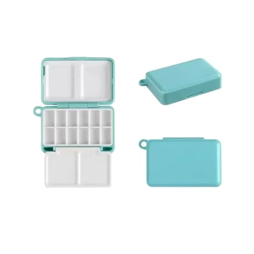 JTKSSCS Aquarell Reise Set Mini-Aquarell-Unterpaketbox, tragbare Malpigmentbox, Künstler-Reise-Skizzier-Aquarell-Malpalette, Künstlerbedarf(Blue 12 grids 1pc) von JTKSSCS