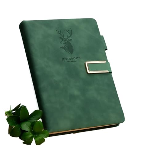 JTKSSCS Inspirierende Notizbücher 2 stücke 360 ​​Blätter Business Notebook Schnalle Notebook Multi Farbe Verdickt A5 Leder Notebook Schreibwaren(Green) von JTKSSCS