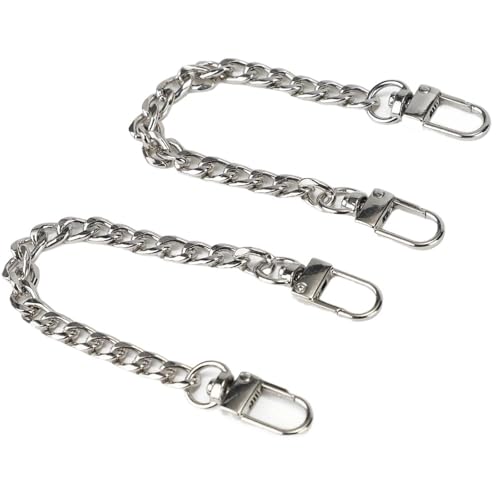 JTKSSCS Taschenkette Verlängerungskette 2 Stück Geldbörse Verlängerungskette DIY Kette Zubehör for Schulter Umhängetasche Sling Geldbörse Handtasche Kupplung Geldbörse(Silver,2pcs-20cm) von JTKSSCS