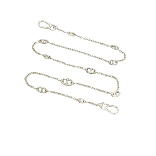 JTKSSCS Taschenkette Verlängerungskette Geeignet for Taschenketten-Schweinenasenketten-Modifikationszubehör, einzelner Schulter-Diagonal-Kreuztaschen-Schultergurt(Silver Hardware,100cm) von JTKSSCS