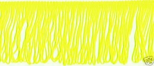 30 cm/30,5 cm breit Neon Loop Kleid Fransen gelb – Meterware von MINERVA
