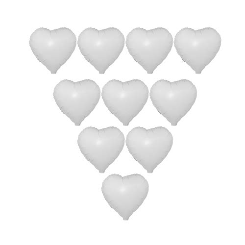 18-Zoll-Herz-Luftballons aus Aluminiumfolie, 10 Stück, Leuchtende Farben, Automatische Versiegelung, Romantische Atmosphäre für Hochzeit, Geburtstag, Party-Dekoration (Herzförmig) von JTLB