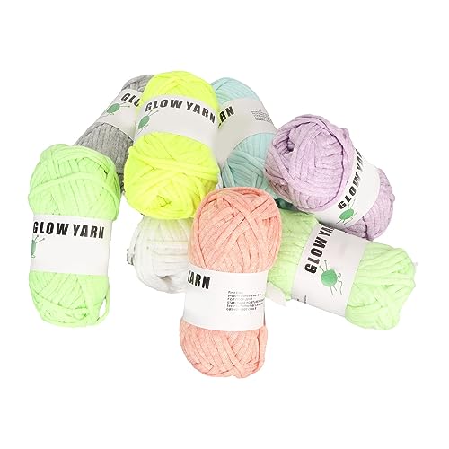 8 Rolls Luminous Garn Glühen in der Dunklen, Handgestrickten Polyester -DIY -Garn, Acht Farbhandwerksfaden Nacht Gaze für DIY Arts Crafts, Teilen Sie Sich mit der Familie von JTLB