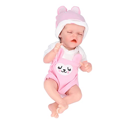 JTLB 12 Zoll Süße Wiedergeborene Babypuppe mit Rosa Mund, Großem Lächeln und Langen Wimpern. Lebensechte Puppe aus Weichem Silikon, Ideal für, Weihnachten, Geburtstag von JTLB