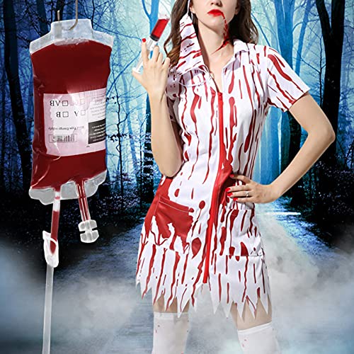 JTLB Halloween-Blutbeutel für Getränke Halloween-Trinkbeutel Wiederverwendbare Blut-Getränkebeutel 400 Ml für Halloween-Zombie-Vampir-Kostüm-Requisiten, Krankenschwestern, von JTLB