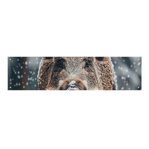 Große Banner, personalisiertes Banner mit Wildschweinen, 300D-Polyester, für drinnen und draußen, Banner, blanko, Banner mit vier runden Metalllöchern, Banner für Party-Dekoration von JTMVNKG