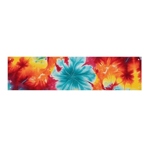 Große Banner, personalisiertes Batik-Banner, Partyschilder, 300D-Polyester, für drinnen und draußen, blanko, Banner mit vier runden Metalllöchern, Banner für Party-Dekoration von JTMVNKG