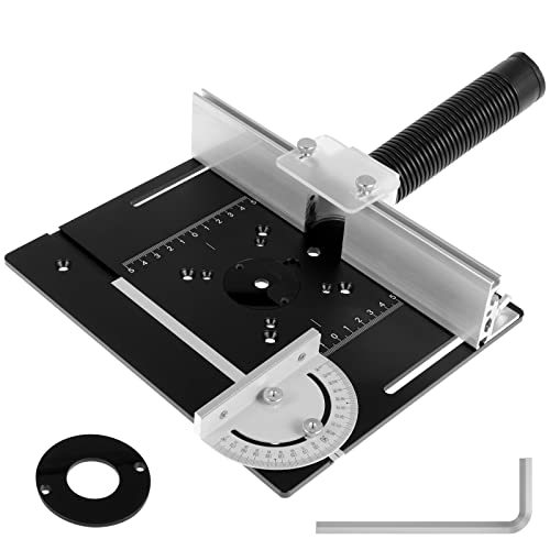 JTNero Frästisch Einlegeplatten mit Unterlage Lineal schwarzer Schlauch usw Aluminiumlegierung tragbares Fräsmaschinen Flip Board für Holzbearbeitung Tischtrimme Oberfräsen Graviermaschine Schwarz von JTNero