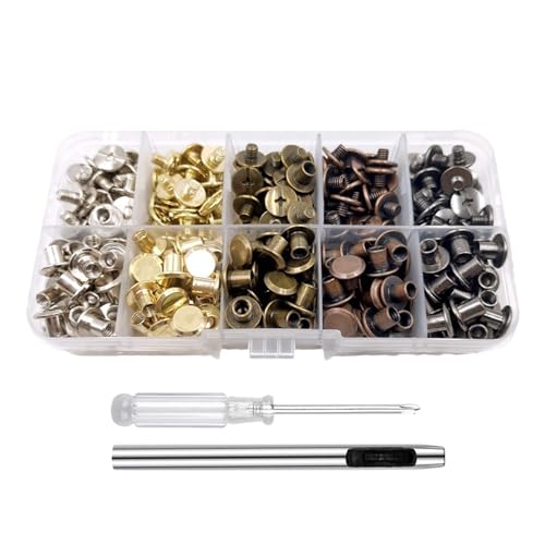 100 Pcs Practical Zines Alloy M5x4mm Chicagos Schrauben Buchbinding Nieten Tragbar Für Lederbeutel Bücher Kragen Matte 100 Pcs Practical Zines Alloy M5x4mm Chicagos Schrauben Buchbinding Nieten Tragbar Für Lederbeutel Bücher Kragen Matte von JTQYFI