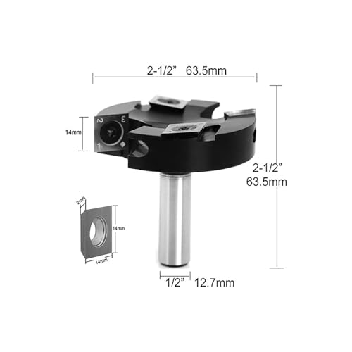 4-schneidiger Spoilboard Oberflächenfräser 1-1/2 Schnittdurchmesser Schaftplatten Abflachungsfräser von JTQYFI