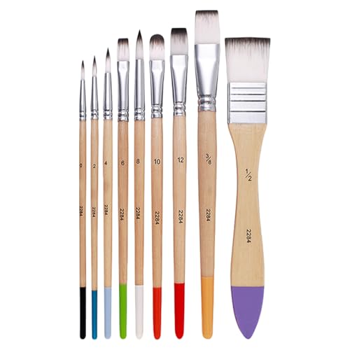 9-teiliges Künstler Pinsel Set Multifunktionale Nylonhaar Malpinsel Künstler Pinsel Aquarellpinsel von JTQYFI