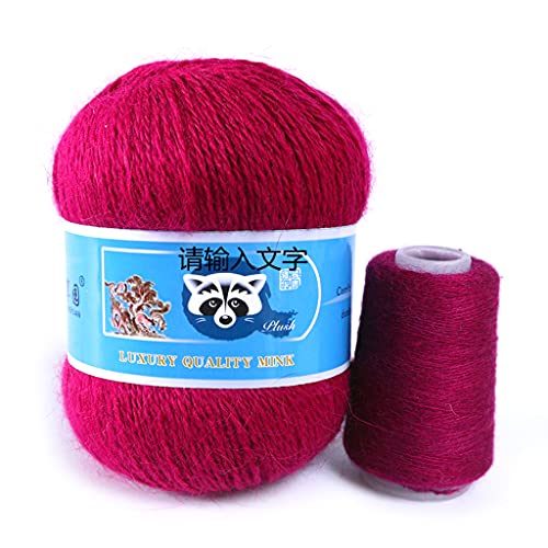 JTQYFI 2 Stück Plüsch Nerz Stricknadeln Aus Reiner Natürlicher Wolle Kammgarngarn Handgefertigtes Woll Couture Herstellungsmaterial 50 G + 20 G Weiches Dickes Strickwollgarnknäuel von JTQYFI