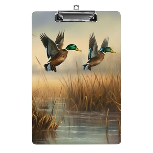Acryl-Klemmbrett 12,5 x 21,6 cm, Jagd fliegende Wilde, bedruckt, A4, Briefgröße, Kunststoff-Klemmbrett mit niedrigem Profil-Clip für Krankenschwestern, Lehrer, Büro- und Schulbedarf Acryl-Klemmbrett 12,5 x 21,6 cm, Jagd fliegende Wilde, bedruckt, A4, Briefgröße, Kunststoff-Klemmbrett mit niedrigem Profil-Clip für Krankenschwestern, Lehrer, Büro- und Schulbedarf von JTREHY