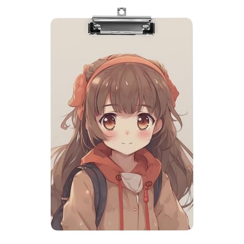 Acryl-Klemmbrett 32,5 x 21,6 cm, japanisches Anime-gedrucktes A4-Klemmbrett in Briefgröße, Kunststoff-Klemmbrett mit niedrigem Profil-Clip für Krankenschwestern, Lehrer, Büro- und Schulbedarf von JTREHY