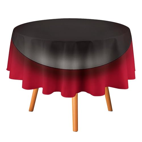 JTREHY Runde Tischdecke, 152,4 cm, Rot / Schwarz, Polyester, waschbar, Tischdecken für den Außenbereich, für Esszimmer, Küche, Hochzeit, Partys usw von JTREHY