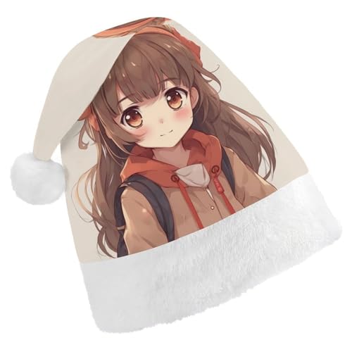 JTREHY Weihnachtsmütze, japanischer Anime-Druck, Neujahrsdekoration, für Erwachsene, Männer, Frauen, Weihnachtsmützen für Weihnachten, Neujahr, Party, Kopfbedeckung von JTREHY