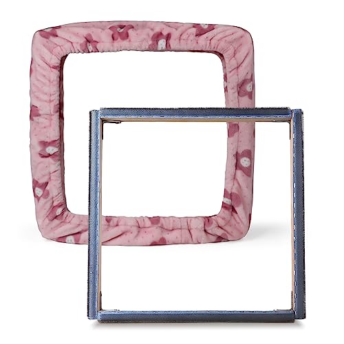 JTVTW Gripper Strip Frames Punch Needle Rug Hooking Frame Stickrahmen mit Nadeln (50 x 50 cm, Pink) von JTVTW