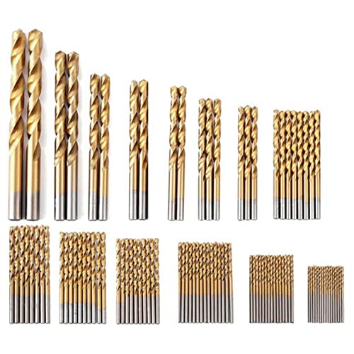 99-teiliges Titanbeschichtetes Bohrer-Set, 135-Grad-Spitze, HSS-Bohrer-Set für Stahl, Aluminium, Kupfer, weicher legierter Stahl, Holz, Kunststoff, Größe von 1/16 Zoll bis 3/8 Zoll (Kunststoffbeutel) von JTZXJJX