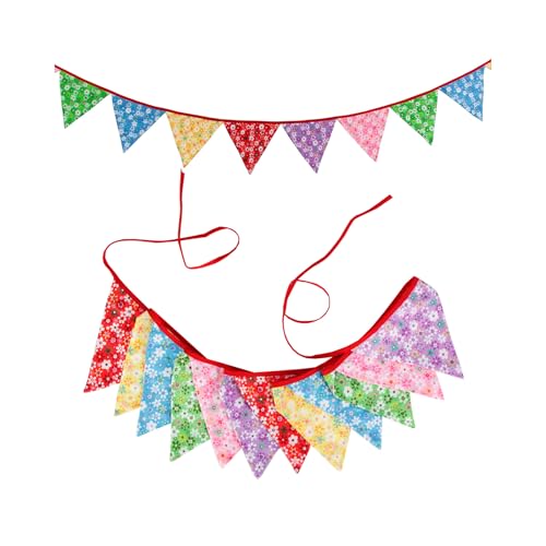 JTZYM 1–6 Set mit 17 x 17 cm mehrfarbigen Dreieck-Wimpelflaggen – langlebige Wimpelkette, Banner, Festival-Wimpel, Flaggen für Geburtstag, Hochzeit von JTZYM