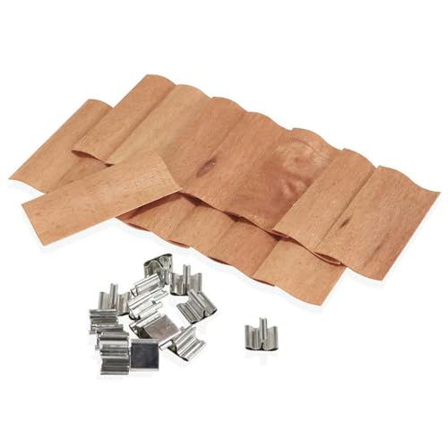 JTZYM 10–180 x 30 mm, 20 Sets, S-Holzdochte, große Holzdochte zur Kerzenherstellung, mit Metalldochthaltern, knisternde Holzdochte, rauchfreie Soja-Kerzendochte von JTZYM