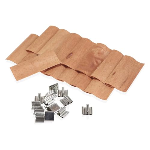 JTZYM 10 Sets 10–180 x 30 mm Kirschholzdochte große Holzdochte zur Kerzenherstellung mit Metalldochthalter, rauchfreie Soja-Kerzendochte von JTZYM