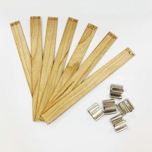 JTZYM 100 Sets 50–150 mm große Holzdochte für Kerzenherstellung mit Metalldochthalter, rauchfreie Soja-Kerzendochte, knisternde Holzdochte von JTZYM