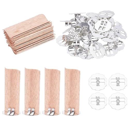 JTZYM 120/30 x 20 mm große S-förmige Kerzendochte aus natürlichem Holz für Sojaherstellung, Kerzen, DIY-Kit mit Metalleisenständer, Wachs-Tabs-Set, 10 Stück von JTZYM