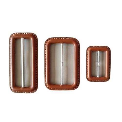 JTZYM Leder-Gürtelschnallen-Set, 2 Schiebeschnallen für Rucksackgurte, Haustierhalsbänder, echtes Leder, 25–70 mm, Bastelzubehör von JTZYM