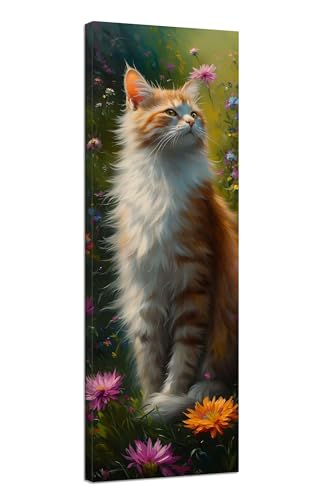 Diamond Painting Erwachsene Katze Diamond Painting Chrysantheme Diamant Painting Bilder Anfänger,DIY 5D Diamant Kunst Malerei Kreuzstich Stickerei Set 40x120cm,Deko Wohnzimmer,Mädchen Geschenke J1-46 von JUAIYOON