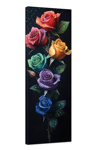 Diamond Painting Erwachsene Rose Diamond Painting Blume Diamant Painting Bilder Anfänger, DIY 5D Diamant Kunst Malerei Kreuzstich Stickerei Set 100x300cm, für Deko Wohnzimmer, Mädchen Geschenke J1-20 von JUAIYOON