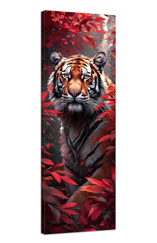 Diamond Painting Erwachsene Tiger Diamond Painting Blätter Diamant Painting Bilder Anfänger, DIY 5D Diamant Kunst Malerei Kreuzstich Stickerei Set 25x75cm, für Deko Wohnzimmer, Mädchen Geschenke J1-74 von JUAIYOON