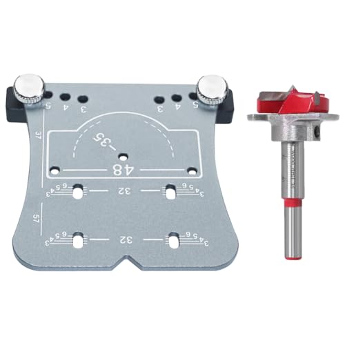 JUCHRZEY 35 mm Holzbearbeitungsscharnierlochöffner, Stanzwerkzeug, Aluminiumlegierung, schnelles, präzises Bohren und Montieren von Scharnieren, Scharnierlocher-Locator, Locher-Locator für d von JUCHRZEY