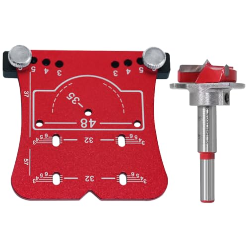 JUCHRZEY 35 mm Holzbearbeitungsscharnierlochöffner, Stanzwerkzeug, Aluminiumlegierung, schnelles, präzises Bohren und Montieren von Scharnieren, Scharnierlocher-Locator, Scharnierbohrführung von JUCHRZEY