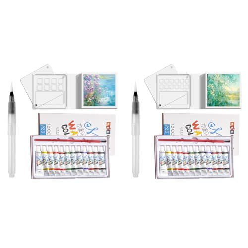 JUCHRZEY Tragbares Aquarell-Paletten-Set mit Aquarell-Skizzenbuch, Reise (A) von JUCHRZEY