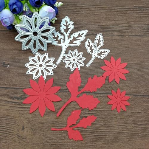 Metallschablonen für Kartenherstellung, 5,0 x 7,5 cm, Blumen- und Blatt-Metall-Stanzformen, Schablone, Scrapbooking, Fotoalbum, Karten, Papierprägung, Handwerk von JUDUOYANXIAN