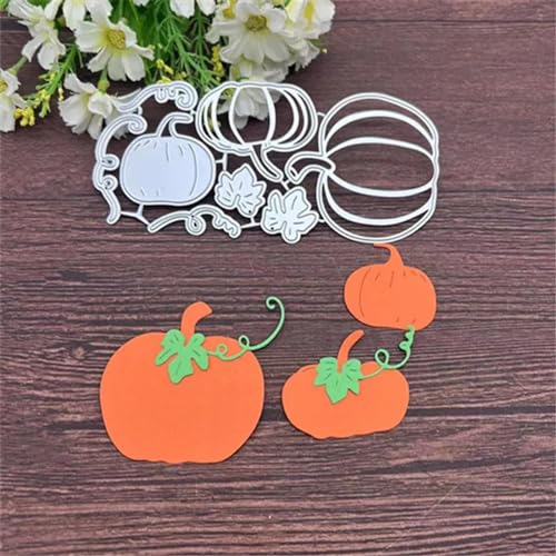 Metallschablonen für Kartenherstellung, 6,5 x 13,9 cm, Kürbisse und Reben, Halloween, Metall-Stanzformen für Scrapbooking, dekorative Prägung, Handarbeitsvorlage von JUDUOYANXIAN