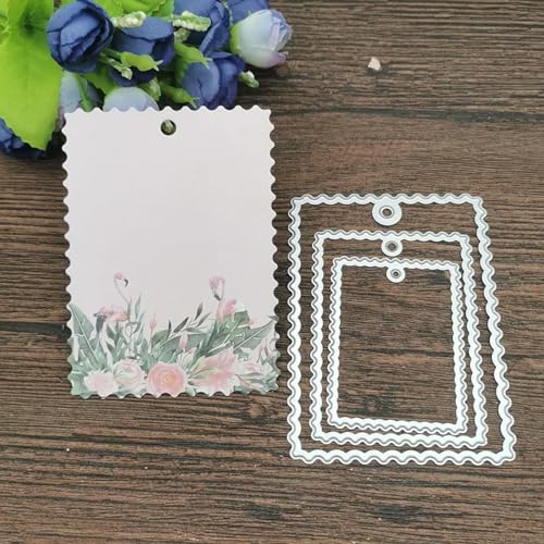 Metallschablonen für Kartenherstellung, 7,1 x 9,6 cm, Etikettenrahmen-Set, Metall-Stanzformen für Scrapbooking, dekorative Prägung, Handarbeit, Stanzschablone von JUDUOYANXIAN