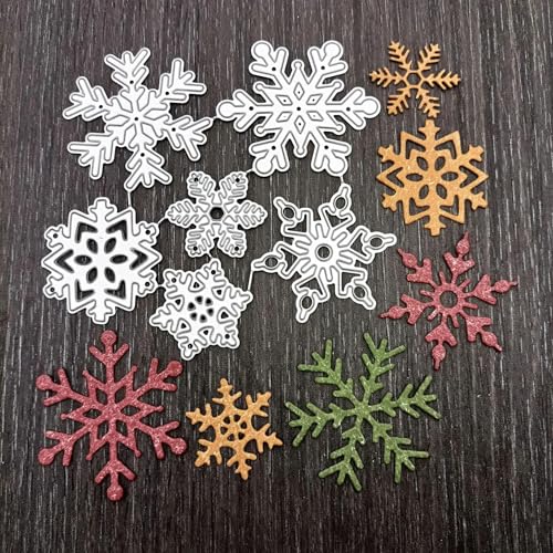 Metallschablonen für Kartenherstellung, 9,8 x 9 cm, Schneeflocke, Weihnachten, Metall-Stanzformen für Scrapbooking, Alben, Papierkarten, Prägeschablonen von JUDUOYANXIAN